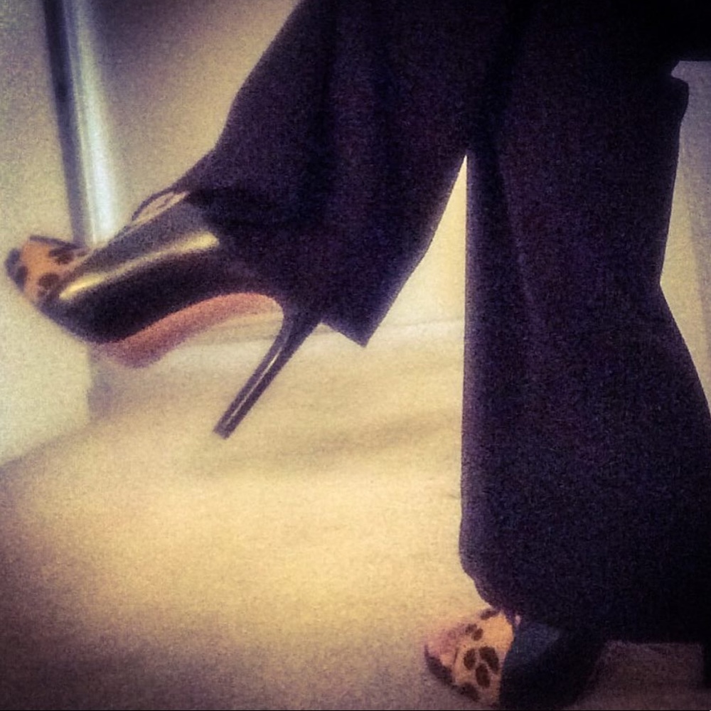 Leopard Open Toe Booty Heels - Picture 10 of 11